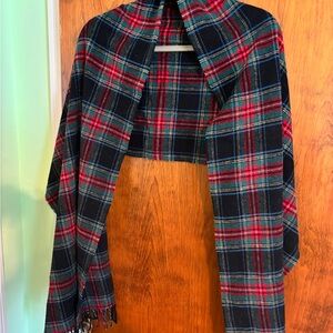 J. Crew Plaid Cape in Red and Blue